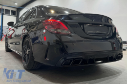 Body Kit für Mercedes C W205 Limo 14-20 Stoßstange Seitenschweller Endrohre C63 Optik-image-6112920