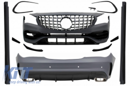 image-60-Body Kit für Mercedes CLA W117 C117 13-18 Facelift CLA45 Look Gitter Auspuff