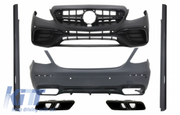 image-43-Body Kit für Mercedes E-Klasse W213 16-19 E63 Look Stoßstange Auspuff Schwarz