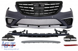 image-19-Body Kit für MERCEDES W222 S-Klasse 13-17 S63 Look Stoßstange diffusor Auspuff-