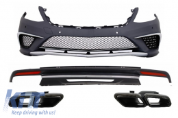 image-3-Body Kit für MERCEDES W222 S-Klasse 13-17 Stoßstange Auspuffspitzen S63 Design-