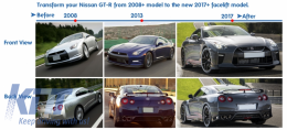 Body Kit für Nissan GT-R 08-17 Facelift 17 Stoßstange Grill Hood Scheinwerfer-image-6044823