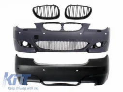 image-66-Body Kit Front and Rear Bumper suitable for BMW 5 Series E60 (2007-2010) with Central Kidney Grilles LCI M5 Design with PDC 18mm