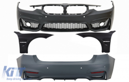 image-32-Body Kit katállhlo gia BMW Seirá 3 F30 F31 Non LCI & LCI (2011-2018) M3 Athlhtikó Schediasmós me Mprostiná fterá Mavro Chrómio