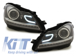 Body Kit katállhlo gia Mercedes C-Class W204 (2007-2015) Ananéosh C63 Schediasmós with LED Fanária Emprós-image-5998038