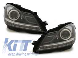 Body Kit katállhlo gia Mercedes C-Class W204 (2007-2015) Ananéosh C63 Schediasmós with LED Fanária Emprós-image-5998039