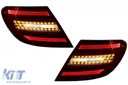 Body Kit katállhlo gia Mercedes C-Class W204 Ananéosh (2007-2015) me Fotistiká Píso Fóta LED-image-6025075