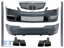 image-10-Body Kit katállhlo gia Mercedes S-Class W221 (2005-2011) S63 S65 Schediasmós me Emprós Grília kai Ákroi Exatmíseon