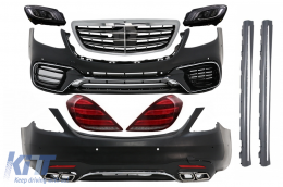 image-10-Body Kit katállhlo gia Mercedes S-Class W222 Ananéosh (2013-06.2017) S63 Schediasmós me fóta LED