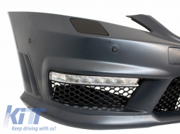 Body Kit katállhlo gia Mercedes W221 (2005-2011) S65 Schediasmós me Kentrikí grília Piáno Mavro kai Plaϊná Kit-image-6029564