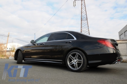 Body Kit katállhlo gia Mercedes W222 S-Class Long Wheel Base (2013-06.2017) Plaϊná Kit Long Version Muffler Tips-image-6040528