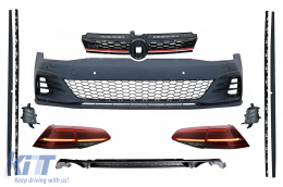 image-0-Body Kit katállhlo gia VW Golf 7.5 VII Ananéosh (2017-up) GTI Schediasmós me Fotistiká Píso Fóta LED Dunamikó Sequential Fotismós strofís Dark Kerasí Kókkino
