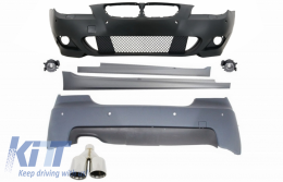 Body Kit M-Technik suitable for BMW E60 5-series (2003-2007) With PDC 24mm + Exhaust Muffler Tips M-Power LEFT - COCCBBME60MTPDC24ASL