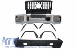 image-17-
Body kit MERCEDES G-osztály W463 89-17 modellekhez, G63/65 dizájn, lökhárító sárvédő hűtőrács, teljes fekete