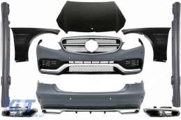 image-37-
Body kit MERCEDES W212 E-osztály Facelift (2013+) modellekhez, E63 Dizájn, lökhárítóval és kipufogóvéggel