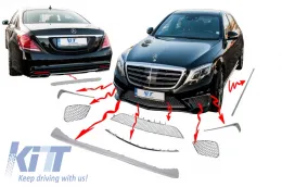 image-3-Body Kit Ozdoby Chromowane listwy do Mercedesa S-Class W222 13+ S65 Look
