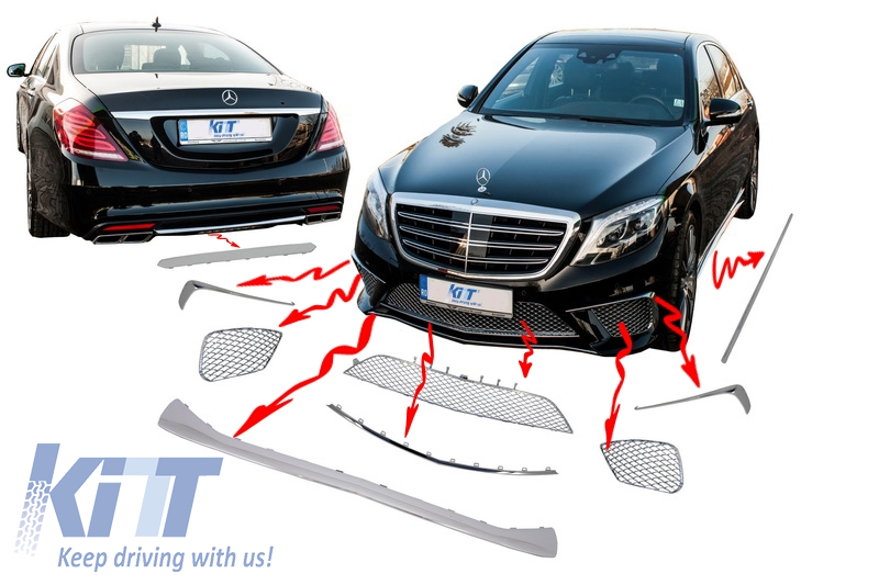Rear Door Molding and Beltlines Compatible with MERCEDES BENZ S-CLASS 2007-2013 LH Chrome 