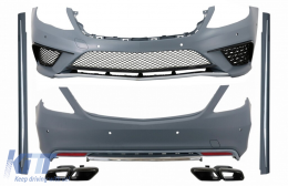 Body Kit para Mercedes S W222 2013-06.2017 S63 Look Cansada Silenciador Puntas Negro-image-6073929