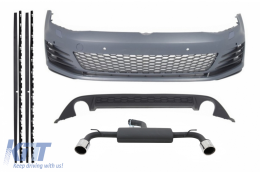 image-17-Body Kit para VW Golf 7 VII 2013-2016 GTI Look Sistema Escape Completo Difusor-
