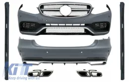 image-17-Body Kit Paraurti per Mercedes W212 Facelift 13-16 E63 Look Scarico Minigonne
