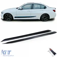 Body kit pare-chocs avant aileron arrière bas de caisse noir brillant adapté pour BMW Série 3 G20 2019-2022-image-6205193