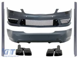 image-39-Body Kit per Mercedes Classe S W221 2005-2011 S63 S65 Look Scarico Silenziatore Punte Nero
