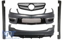 image-71-Body Kit per Mercedes W204 Facelift C63 S204 Estate Paraurti Griglia Sport Nero