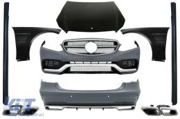 image-26-Body Kit per Mercedes W212 E-Class Facelift 13+ E63 Look Paraurti scarico