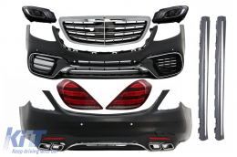 image-28-Body Kit per Mercedes W222 Facelift 13-06.17 S63 Look Paraurti Fari Fanali Full LED