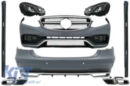 image-35-Body Kit pour Mercedes E W212 13-16 embouts LED phares xénon look E63