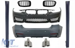 image-74-Body Kit prikladan za BMW serije 3 F30 (2011-2015) F30 LCI (2016+) s vrhovima ispušnog lonca i središnjim Maske M3 Sport Dizjan