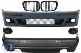 image-24-Body Kit prikladan za BMW serije 5 E39 (1997-2003) Double Outlet M5 Dizjan sa svjetlima za maglu dim i središnjim Maske Piano crna