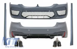 image-73-Body Kit prikladan za BMW serije 5 G30 (2017-up) M5 Dizjan s dvostrukim vrhovima prigušivača ispušnih plinova Mat od Karbosnko vlakno