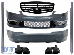 image-66-Body Kit prikladan za MERCEDES Benz W221 S-klasa 2005-2011 S63 S65 A-Design s vrhovima ispušnog prigušivača Black Edition