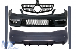 image-41-Body Kit prikladan za Mercedes C-Class W204 Facelift C63 Dizjan s prednjom rešetkom Sport Black Glossy