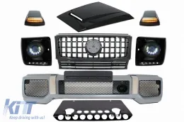 image-77-Body Kit prikladan za Mercedes G-Class W463 (2005-2012) s rešetkom G63 GT-R Panamericana Dizjan LED Bi-Xenon Prednja svijetla