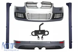 image-18-Body Kit prikladan za VW Golf 5 V (2003-2007) R32 Rešetka izgleda brušenog aluminija s kompletnim ispušnim sustavom