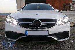 Body Kit Profulaktíras gia Mercedes W212 Ananéosh 13-16 E63 Look Exhaust Tips Skirts-image-6113468