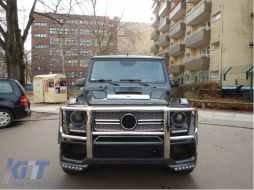 Body Kit Profylaktíras gia Mercedes G W463 89-18 G63 G65 Design Grille BullBar Spoiler-image-5992565