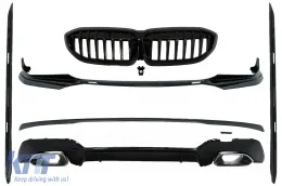 image-64-Body Kit spoiler Griglia per BMW Serie 3 G20 18-22 M340i Look Argento Scarico Punte