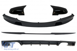 Body Kit Spoiler Lip Mirror suitable for BMW 3 Series F30 Sedan (2011-2019) M Design Black Edition - COCBBMF30MPB