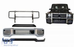 image-22-Body Kit Stoßstange Obere Spoiler Lippe LED DRL für Mercedes G-Klasse W463 1989-2017