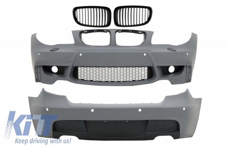 Karosszériakészlet BMW 1-es sorozatú E81 E87 ferdehátú (2004-2011) M Sport Designhoz, PDC-vel és ködlámpa rácsokkal