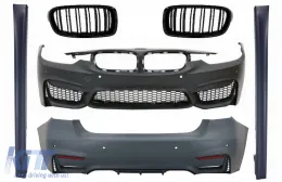 image-38-Body Kit suitable for BMW 3 Series F30 (2011-2015) F30 LCI (2016-2019) with Central Grilles Double Stripe M3 Sport Design