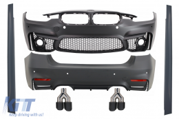 Body Kit suitable for BMW 3 Series F30 (2011-2019) EVO II M3 CS Design with Carbon Fiber Exhaust Muffler Tips - COCBBMF30EVO74