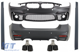 Body Kit suitable for BMW 3 Series F30 (2011-2019) with Exhaust Muffler Tips Carbon Fiber EVO II M3 CS Design
