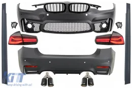 image-55-Body Kit suitable for BMW 3 series F30 (2011-2019) with LED Taillights Dynamic Sequential Turning Light and Exhaust Muffler Tips Carbon