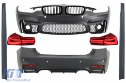 image-60-Body Kit suitable for BMW 3 series F30 (2011-2019) with LED Taillights Dynamic Sequential Turning Light EVO II M3 CS Design and Kidney Grilles Double Stripe M Design Piano Black