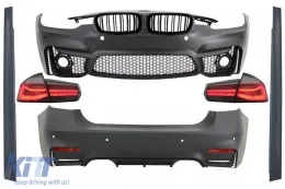image-61-Body Kit suitable for BMW 3 Series F30 (2011-2019) with LED Taillights Dynamic Sequential Turning Light EVO II M3 CS Design and Kidney Grilles Double Stripe M Design Piano Black
