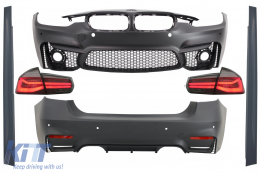 Body Kit suitable for BMW 3 Series F30 (2011-2019) with LED Taillights Dynamic Sequential Turning Light EVO II M3 CS Design - COCBBMF30EVOTLRS